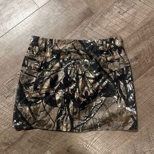 SHEIN Brown Camouflage Mini Skirt